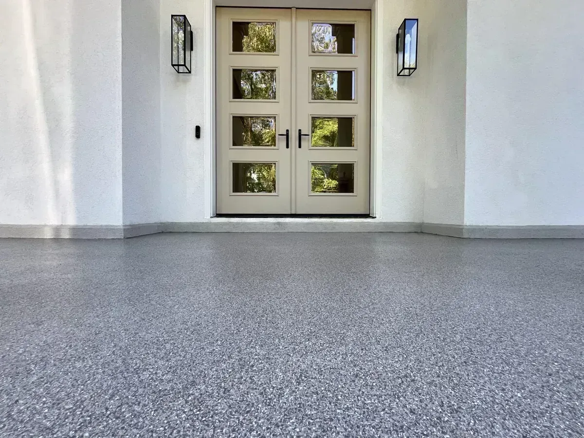 Floor Shield of Kansas City Decorative flake-coated concrete floor