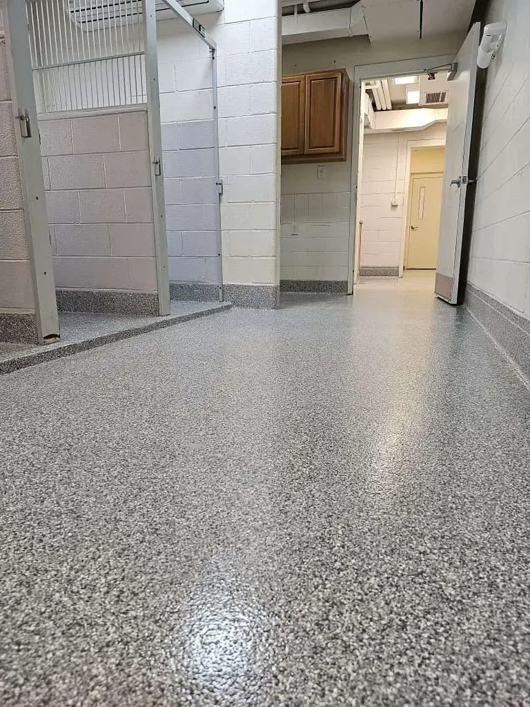 Close-up of quartz granule floor texture